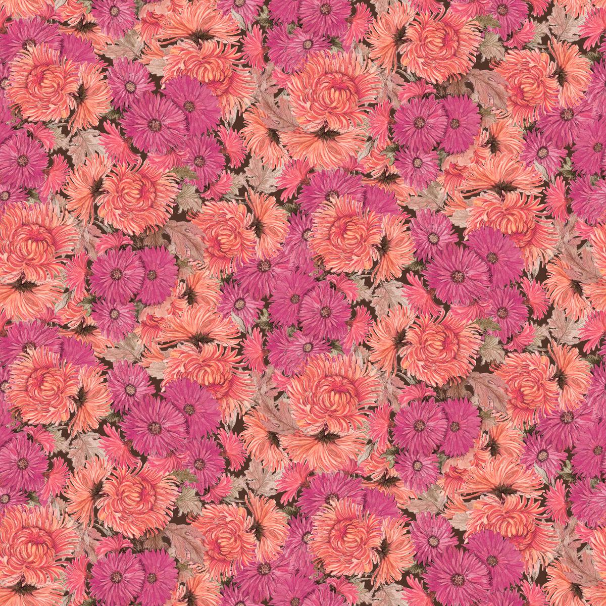 Susan Winget Packed Mums on Plum Fabric