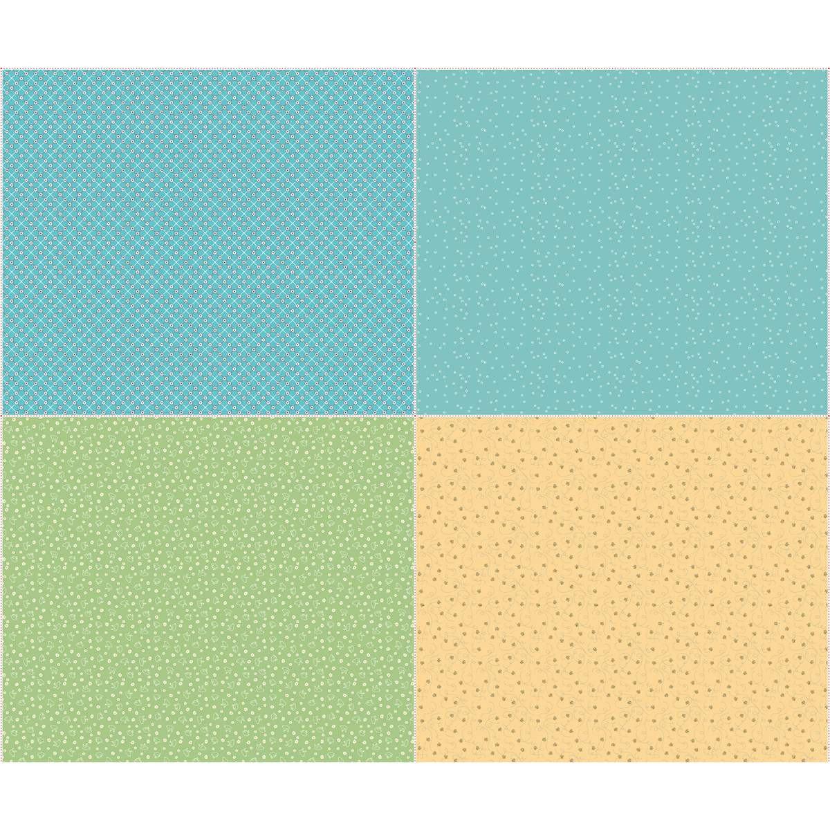 Fabric, Farm Girl Vintage Companion Prints by Lori Holt of Bee in My Bonnet - FAT QUARTER PANEL TWO
