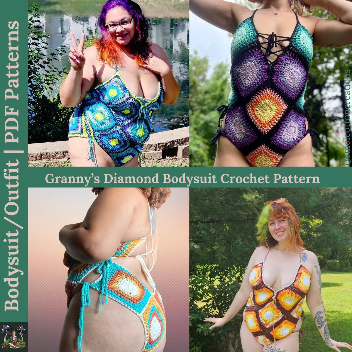 Grannys Diamond Bodysuit - DIY Crochet Festival Outfit PDF Pattern