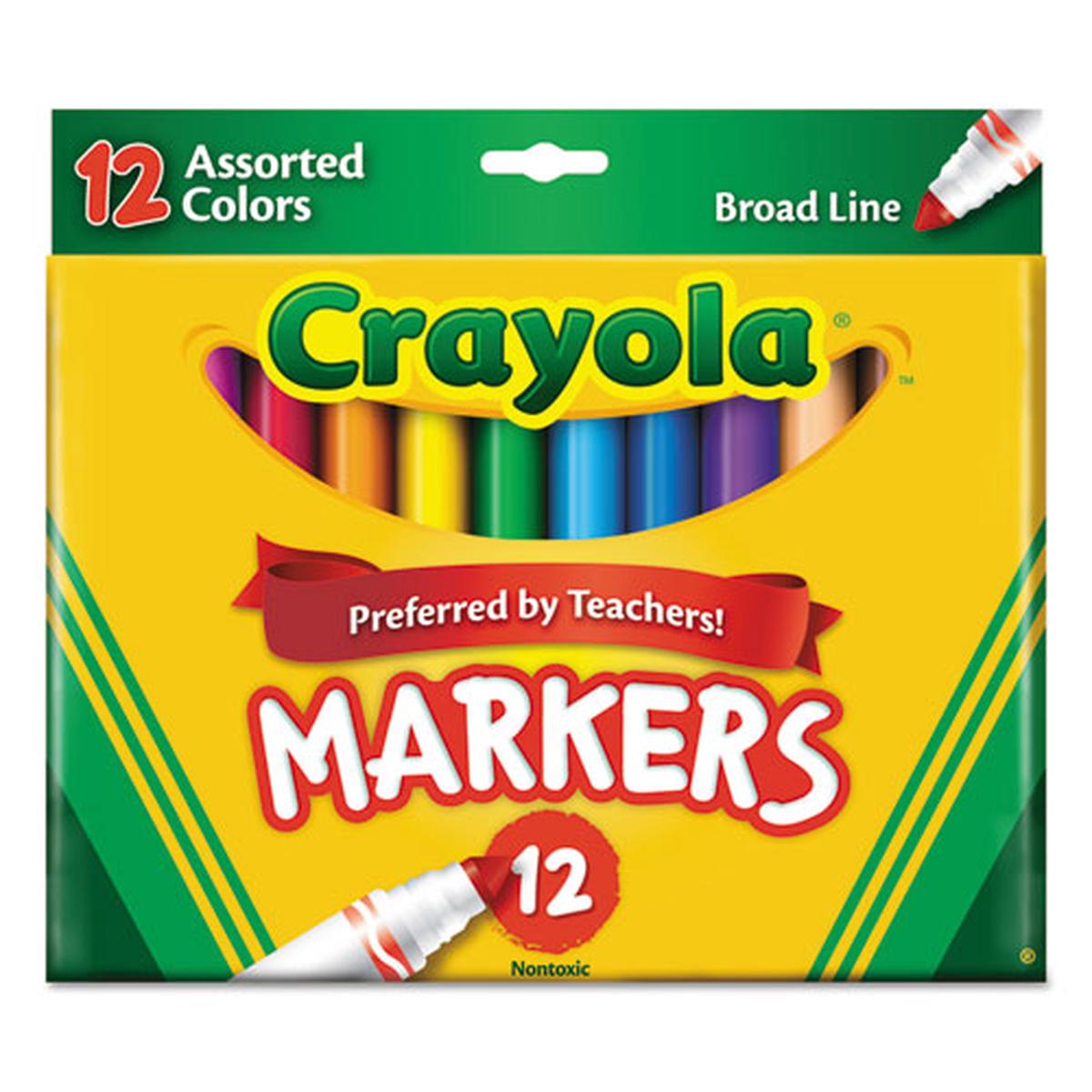 Non-washable Marker, Broad Bullet Tip, Assorted Colors, Dozen