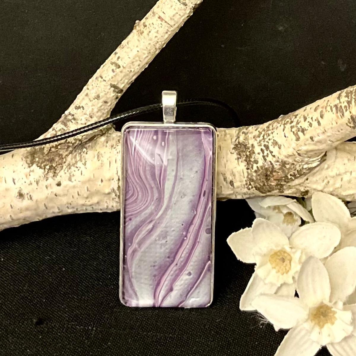 Rectangle Necklace in Purples