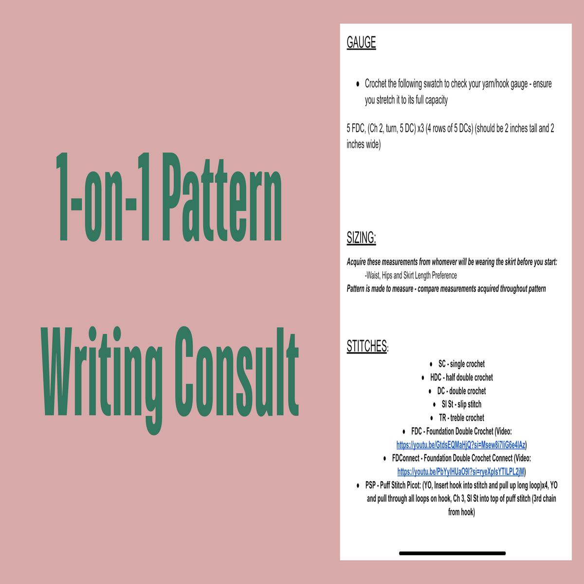1 Hour Crochet Pattern Writing Consult (zoom meeting)