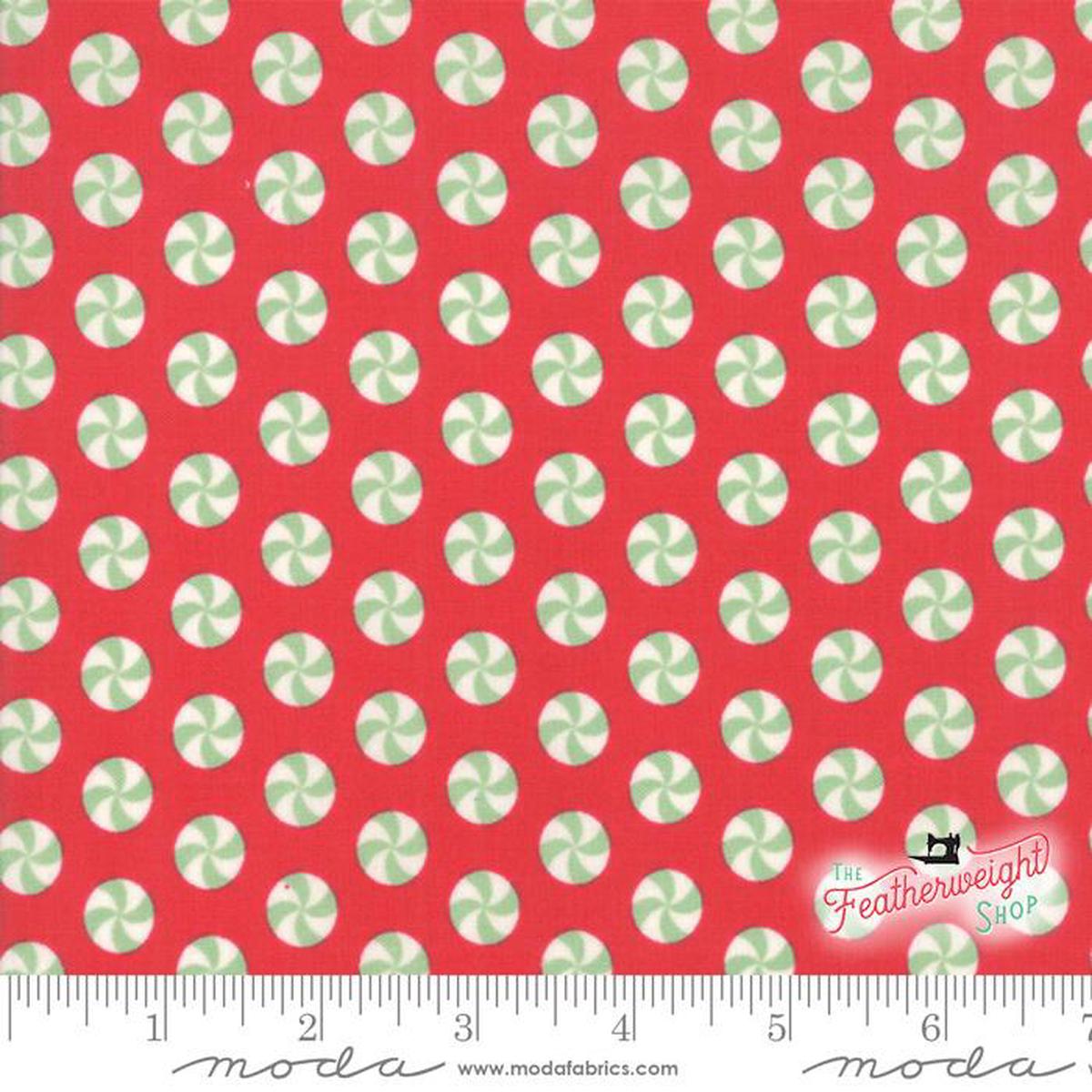 Fabric, Sweet Christmas Peppermint by Urban Chiks for Moda - RED PEPPERMINT CANDIES (by the yard)