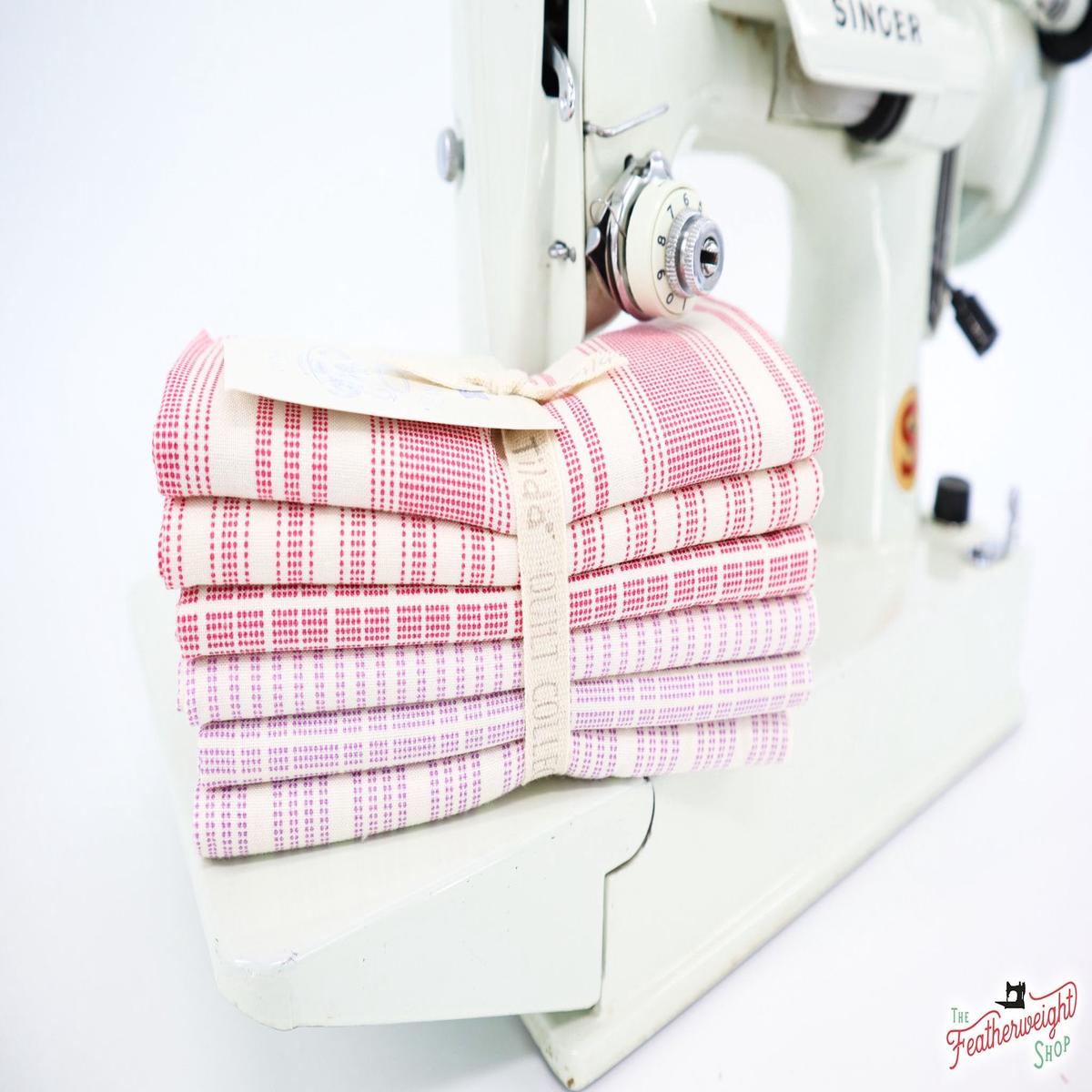 Fabric, Tea Towel Basics Collection Fat Quarter Bundle from Tilda Fabrics - RED PLUM