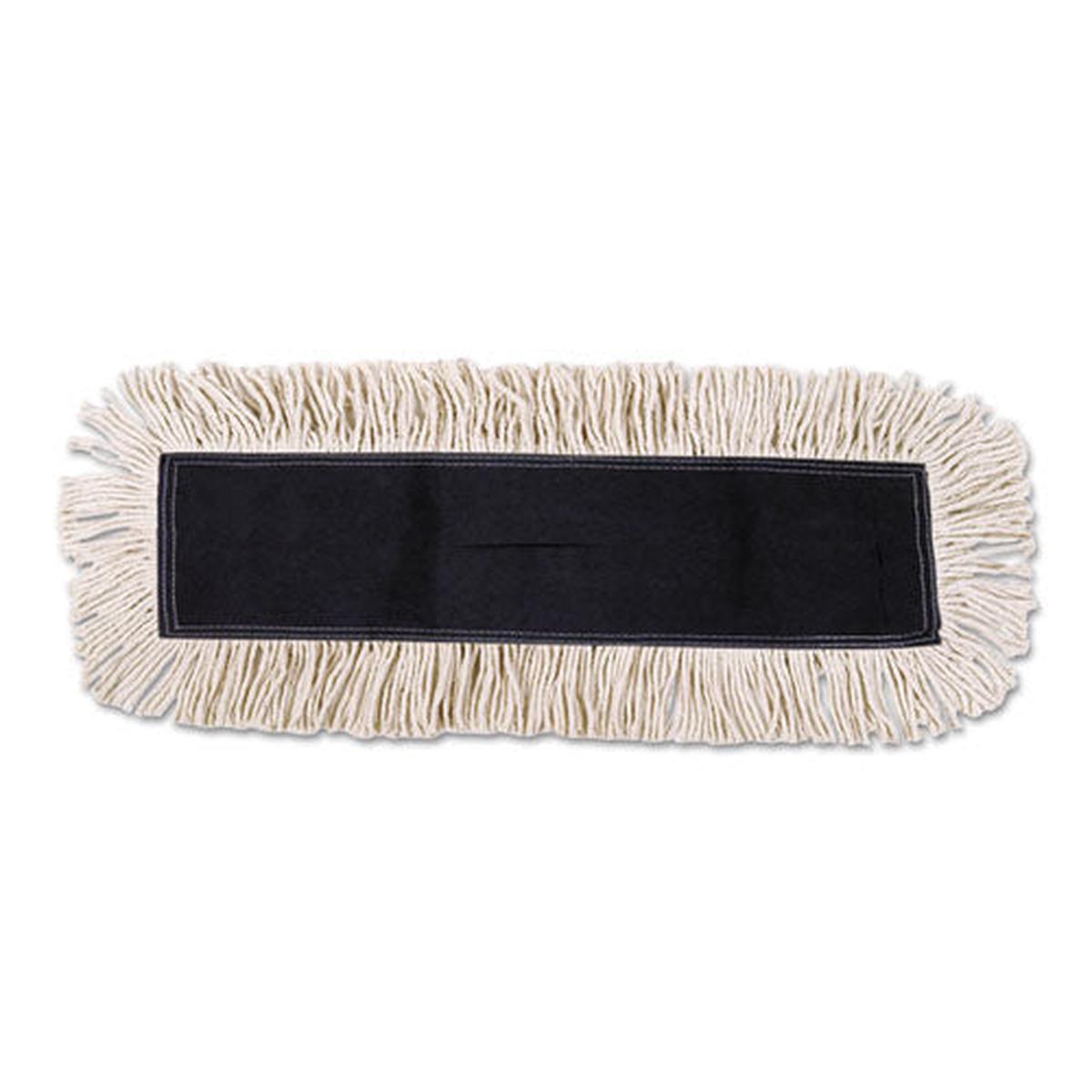 Disposable Dust Mop Head W-sewn Center Fringe, Cotton-synthetic, 36w X 5d, White
