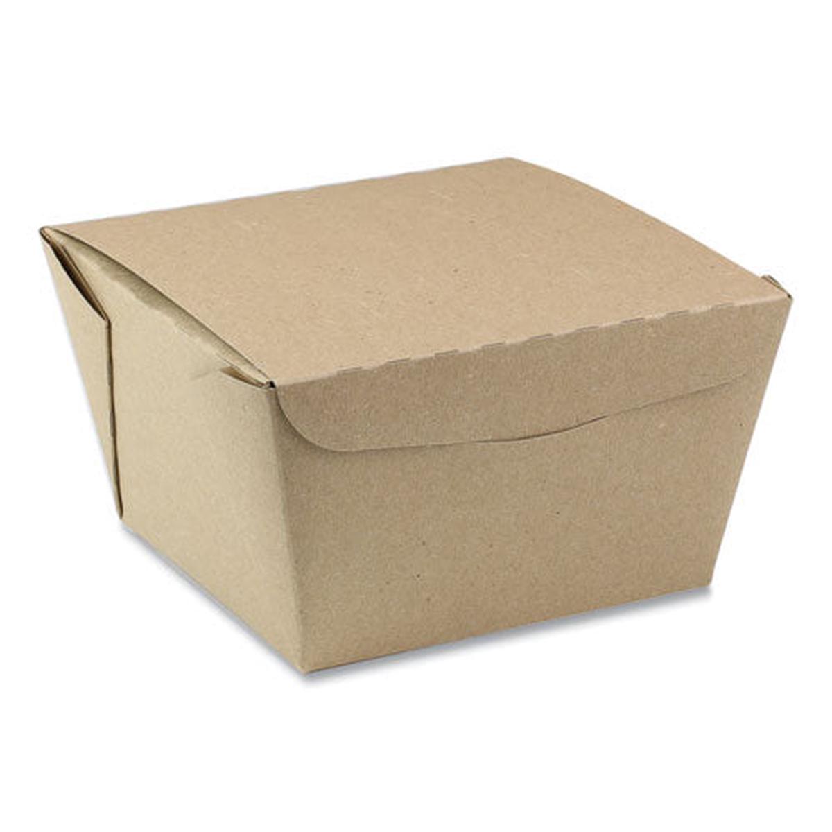 Earthchoice Onebox Paper Box, 46 Oz, 4.5 X 4.5 X 3.25, Kraft, 200-carton