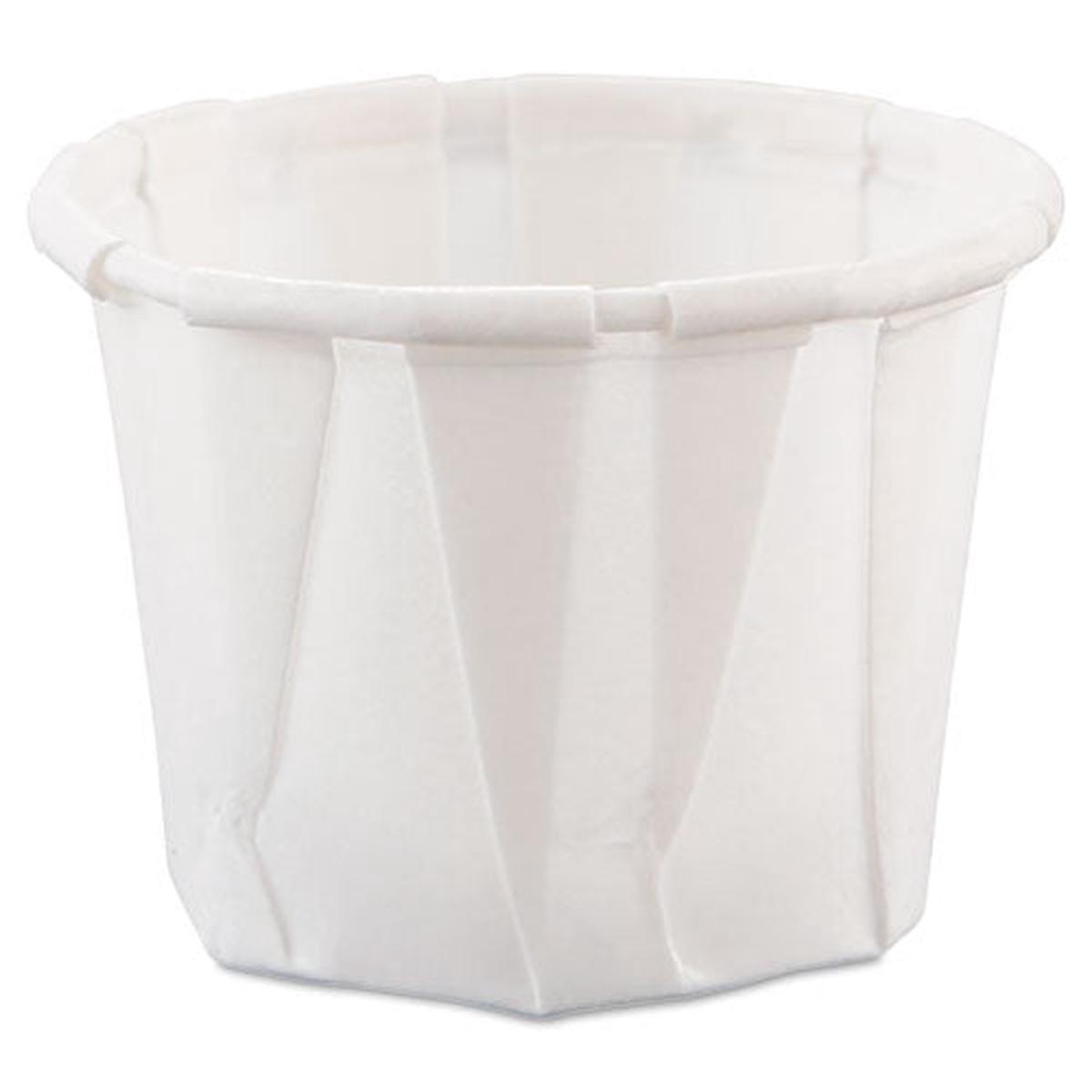 Paper Portion Cups, .75oz, White, 250-bag, 20 Bags-carton