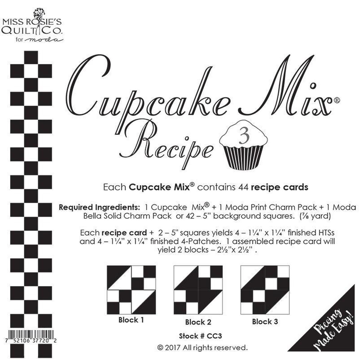 Pattern, Miss Rosie's Quilt Co. - CUPCAKE Mix Recipe #3