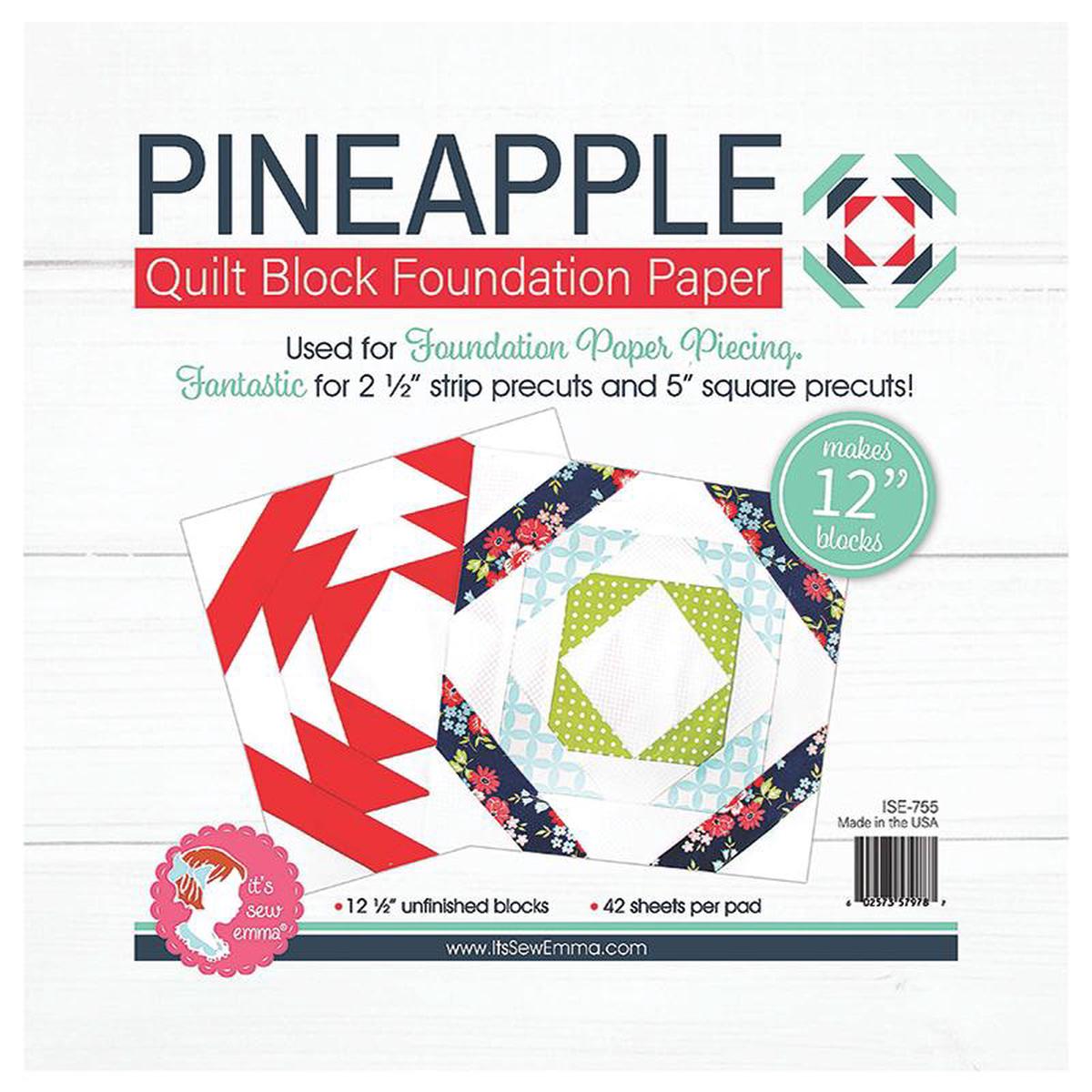 PATTERN, Pineapple Quilt Block Foundation Paper Piecing from It's Sew Emma - 12