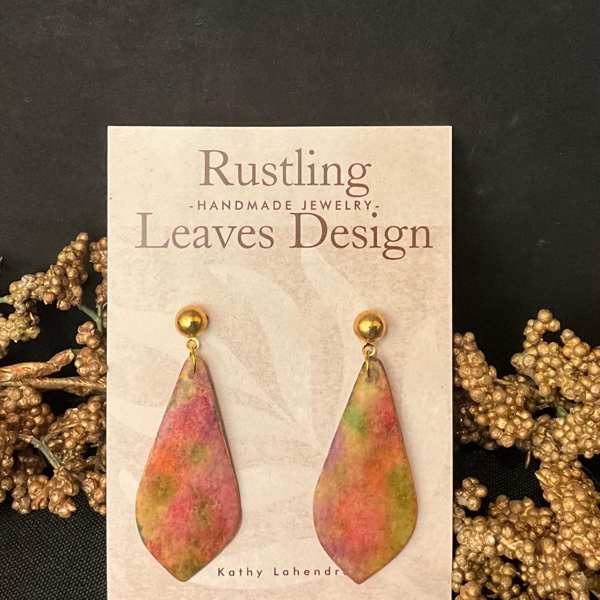 Rose & Green Kite Earrings