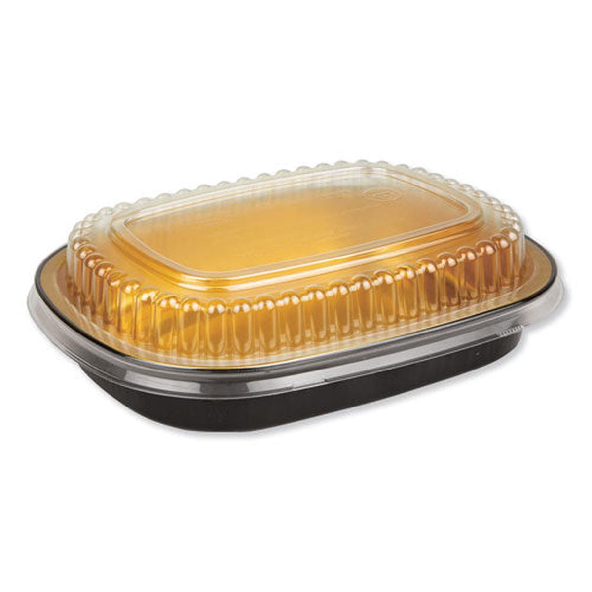 Aluminum Closeable Containers, 23 Oz, 6.25 X 1.25 X 4.38, Black-gold, 100-carton