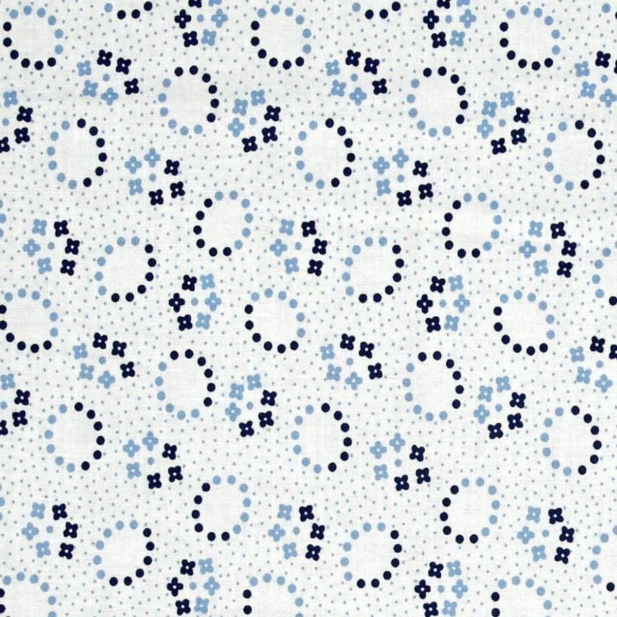 Fabric, Hi-de-Ho! by A Kim's Cause Collection with Maywood Studio - OVAL FLOWERS BLUE (by the yard)