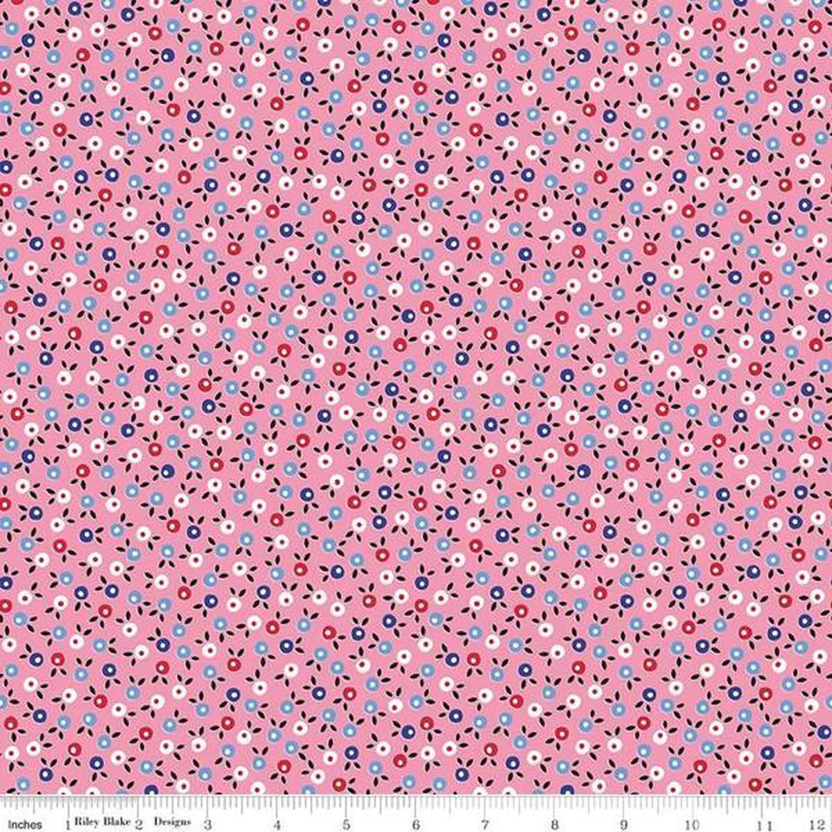 Fabric, Shortcake by Heidi Staples of Fabric Mutt - SHORTCAKE PEACHY PINK (by the yard)