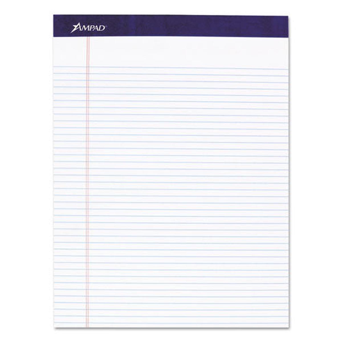 Legal Ruled Pads, Narrow Rule, 8.5 X 11.75, White, 50 Sheets, 4-pack