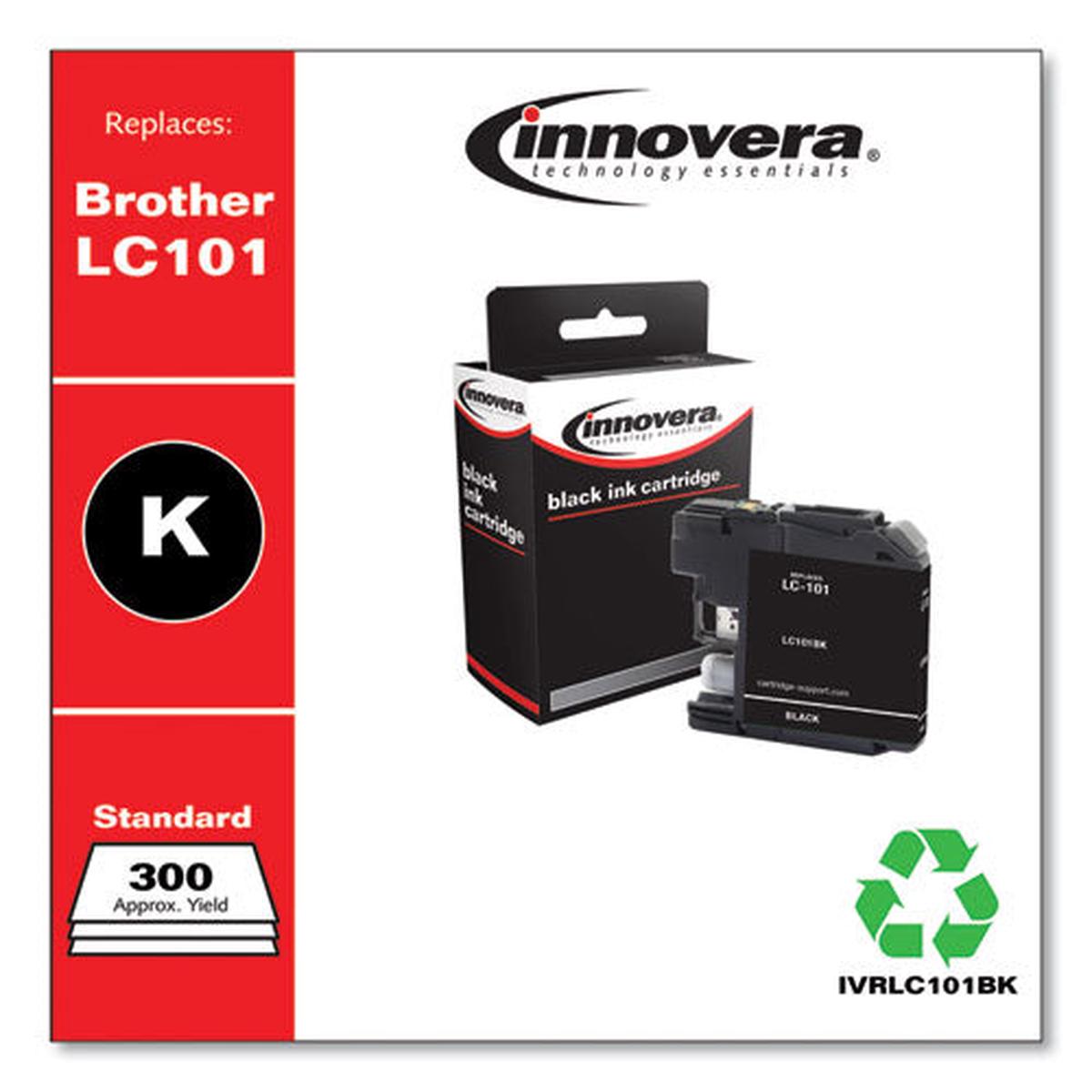 Compatible Black Ink, Replacement For Brother Lc101bk, 300 Page-yield