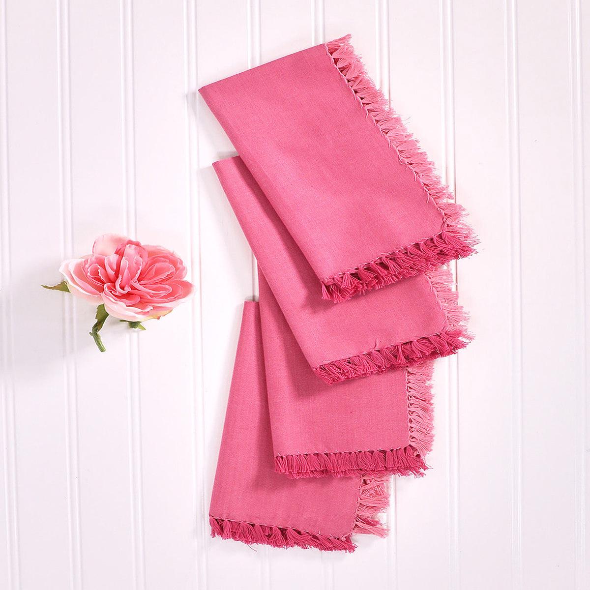 Chambray Napkin-Pink Lt/Dk