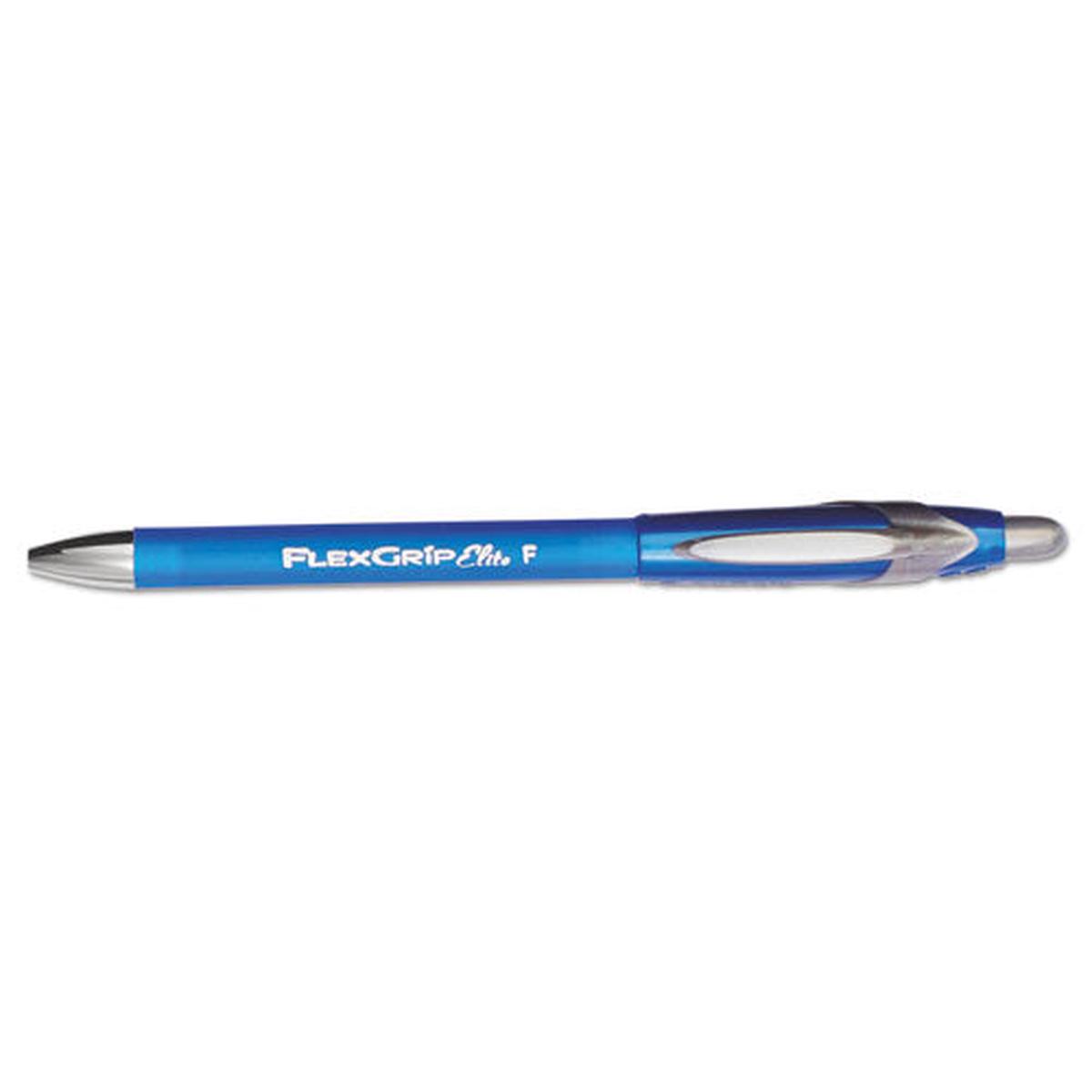 Flexgrip Elite Retractable Ballpoint Pen, Fine 0.8mm, Blue Ink-barrel, Dozen