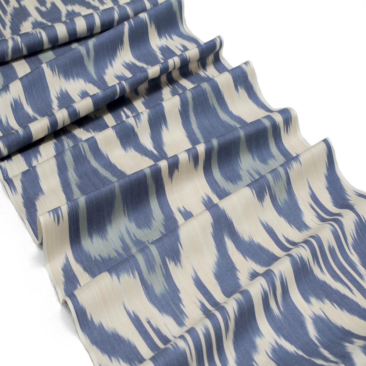 Blue and Beige Cotton Ikat Fabric - Quality Ikat Material, Upholstery Fabric Ikat, Ikat Pure Cotton, Boho Furnishing Textile, Bohemian Fabric by Yard