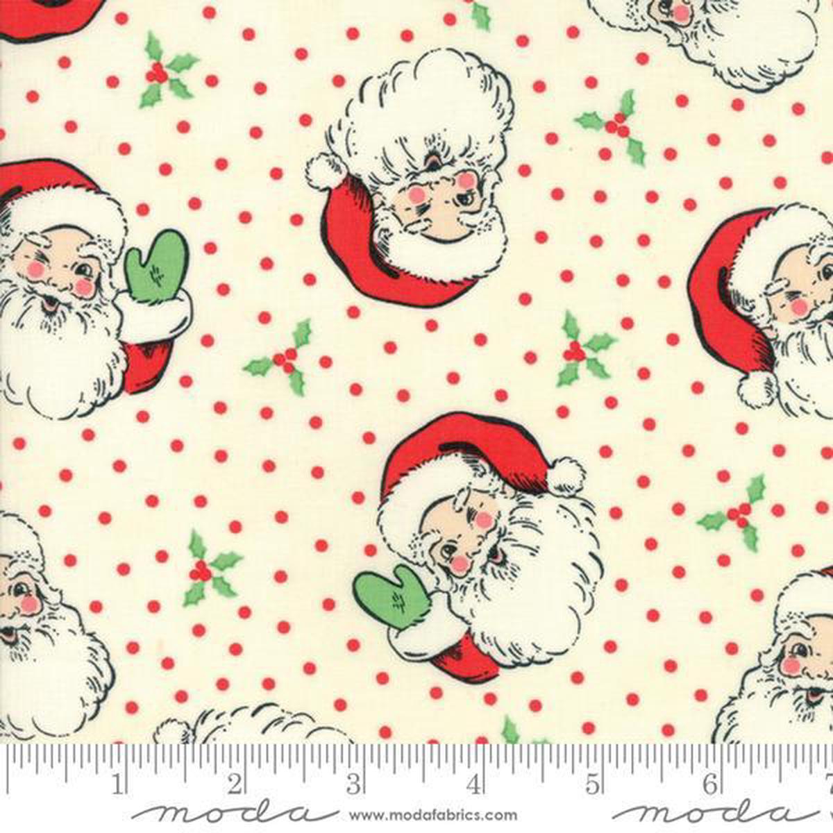 Fabric, Swell Sweet Christmas by Urban Chiks for Moda Fabrics - Santa, Cream
