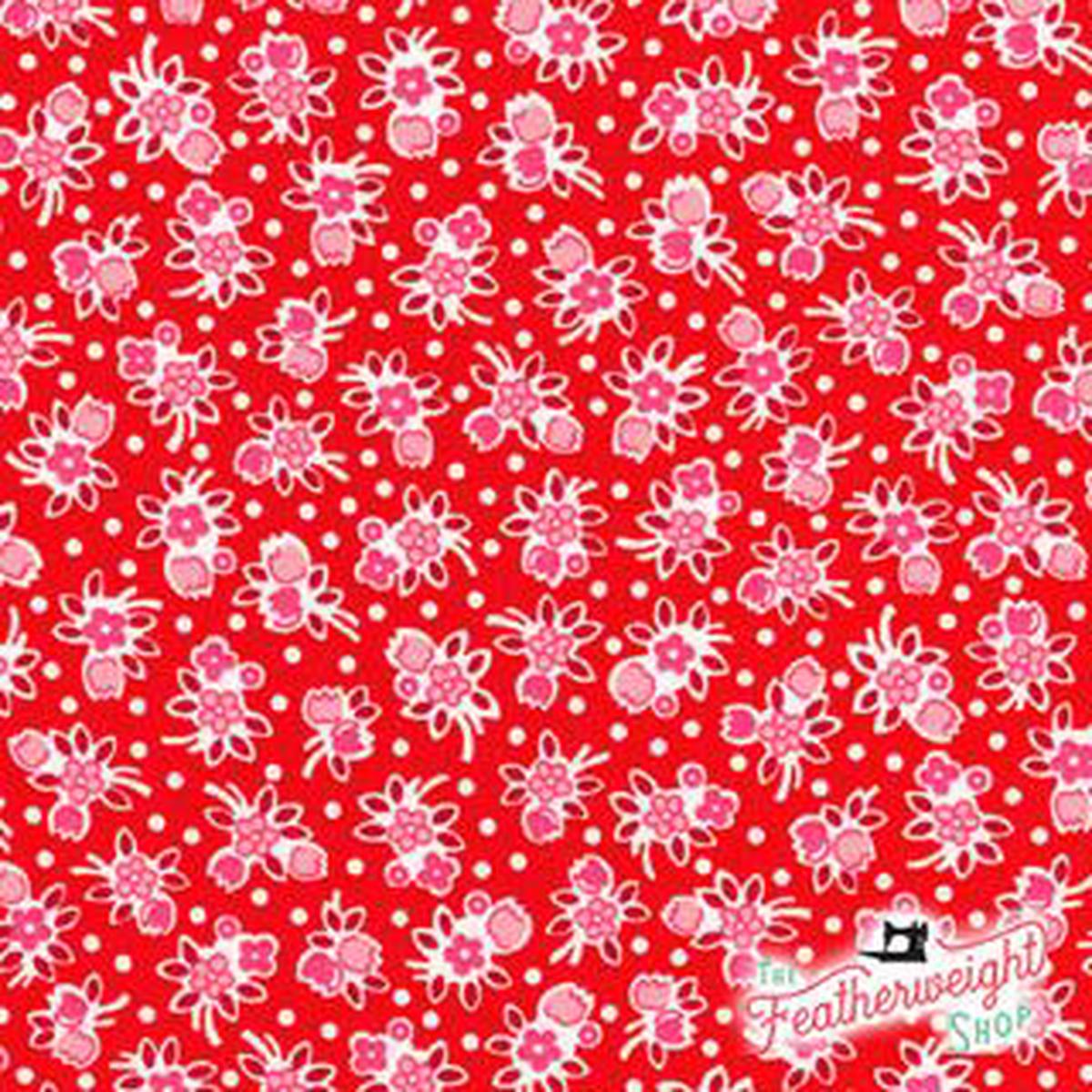 Fabric, Southern Belles by Darlene Zimmerman for Robert Kaufman - RED FLORAL (by the yard)