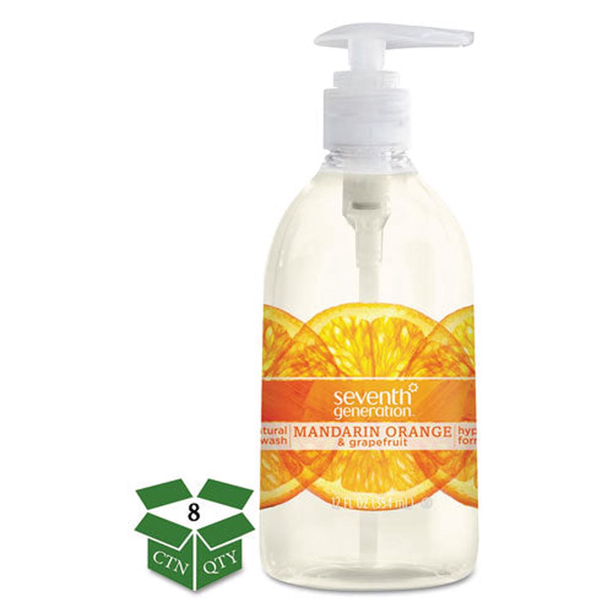 Natural Hand Wash, Mandarin Orange And Grapefruit, 12 Oz Pump Bottle, 8-carton