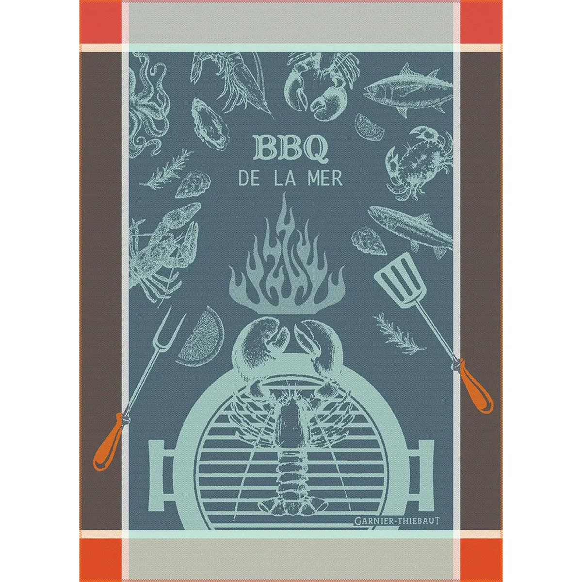 BBQ De La Mer Bleu Jacquard Kitchen Towel