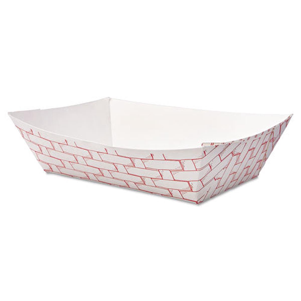 Paper Food Baskets, 2lb Capacity, Red-white, 1000-carton