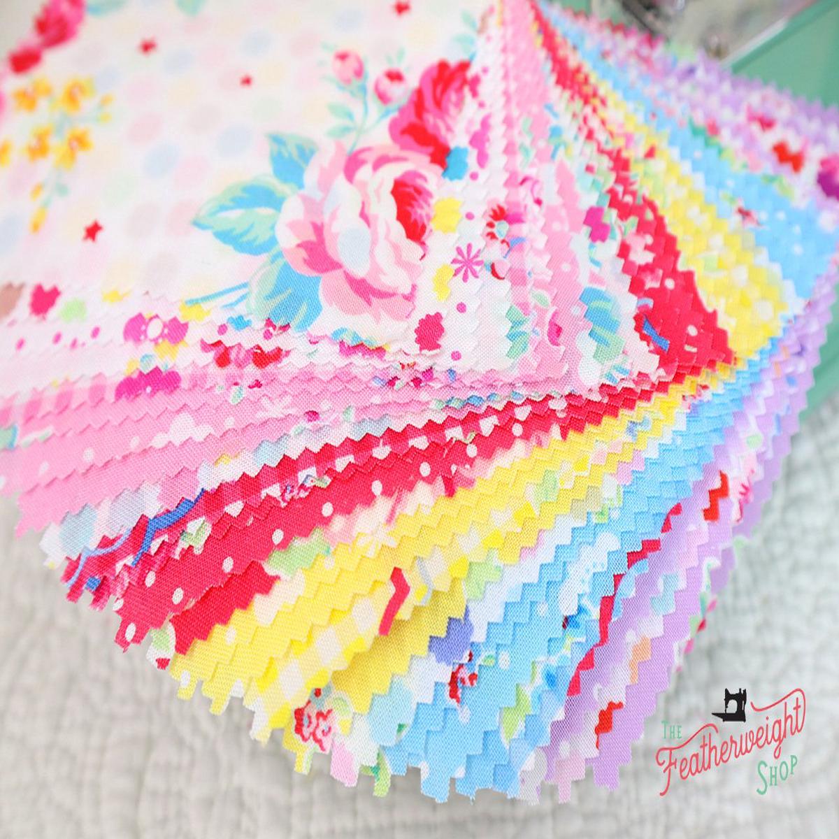 Fabric, Flower Sugar Rose Kiss by LECIEN - LAYER CAKE