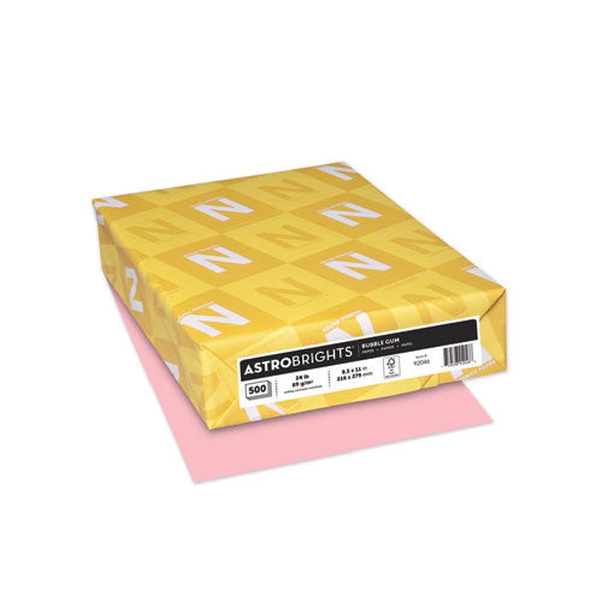 Color Paper, 24 Lb, 8.5 X 11, Bubble Gum, 500-ream