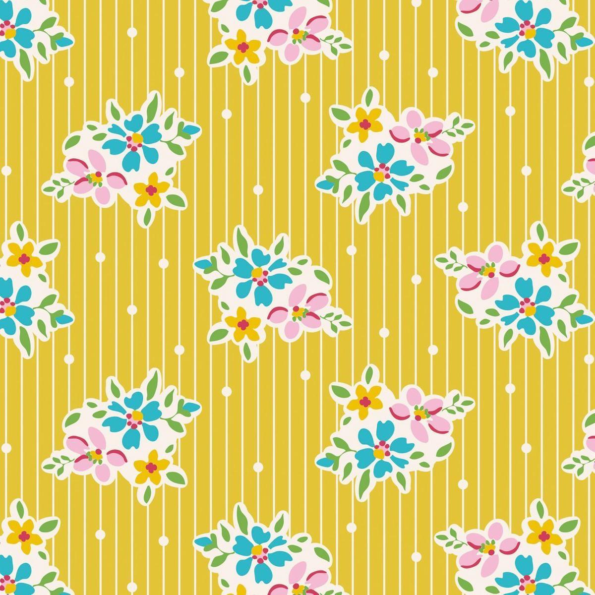 Fabric, Apple Butter Collection by Tilda - NANCY YELLOW (by the yard)