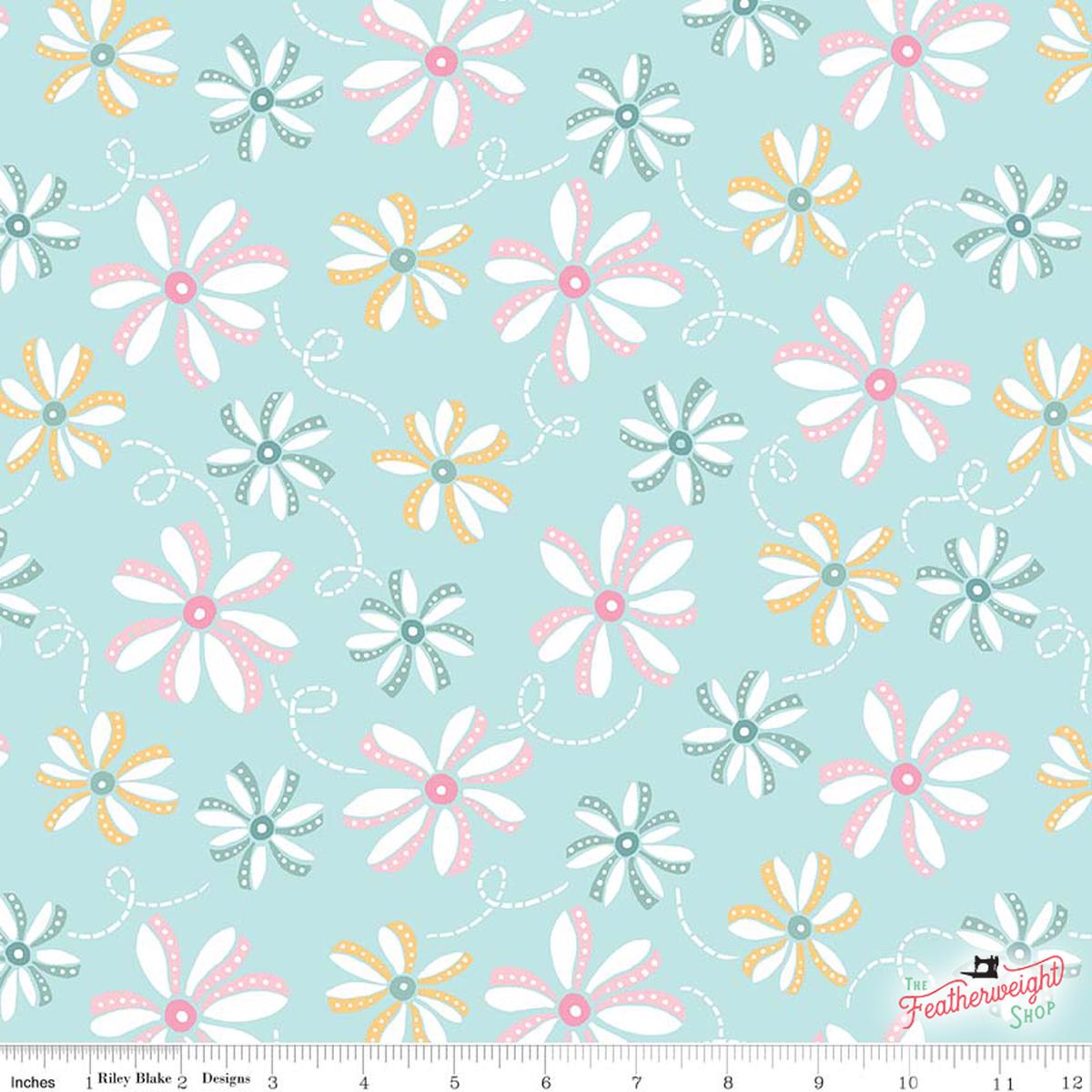 Fabric, Perfect Party by Lindsay Wilkes for Penny Rose Fabrics - FLORAL BLUE (by the yard)