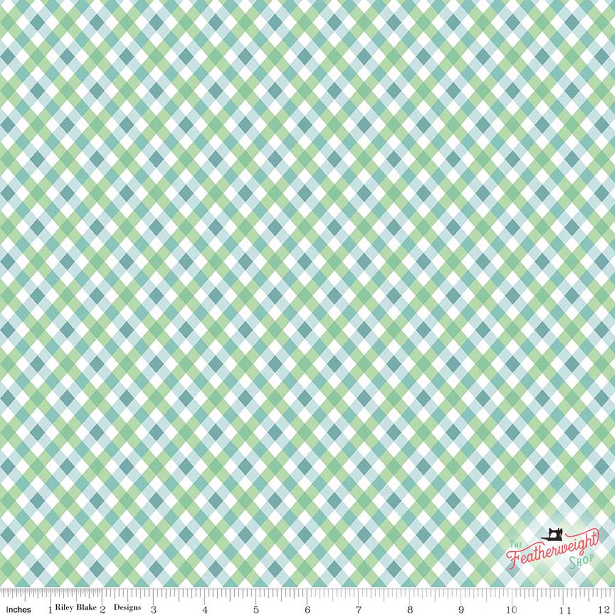 Fabric, Perfect Party by Lindsay Wilkes for Penny Rose Fabrics - PLAID GREEN (by the yard)
