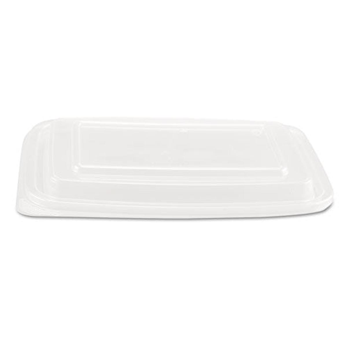 Microwave Safe Container Lid, Plastic, Fits 24-32 Oz, Rectangular, Clear, 75-bag