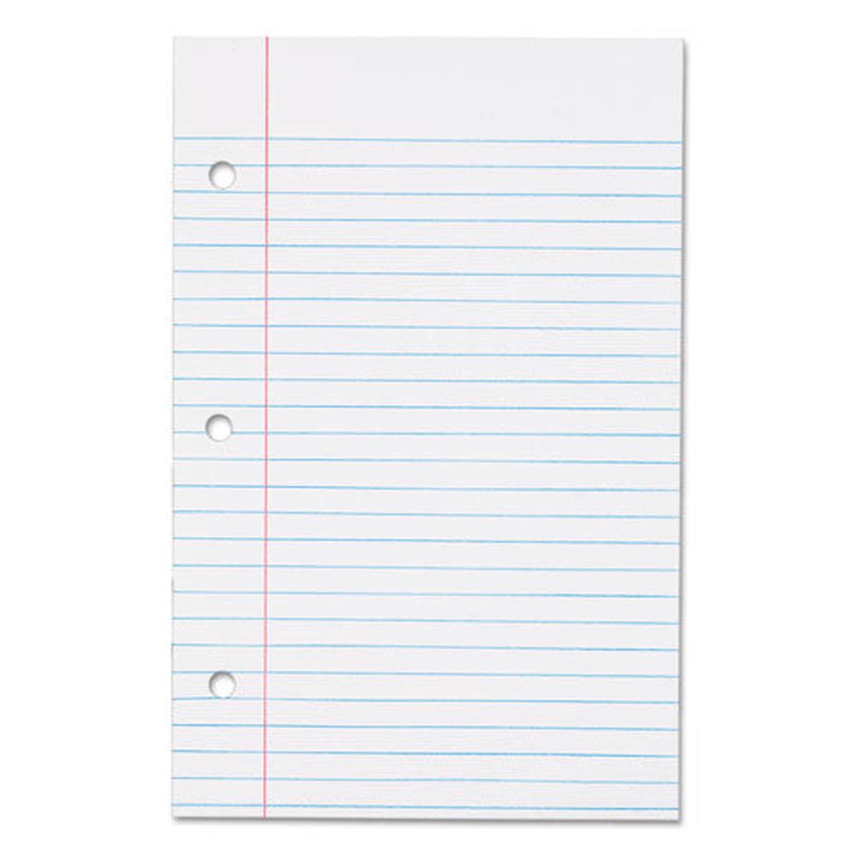 Filler Paper, 3-hole, 5.5 X 8.5, Medium-college Rule, 100-pack