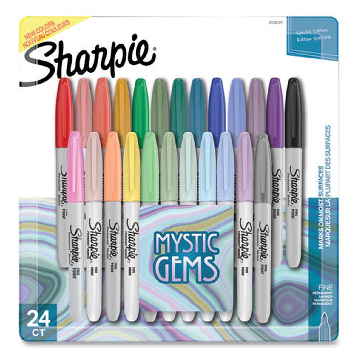 Mystic Gems Markers, Fine Bullet Tip, Assorted, 24-pack