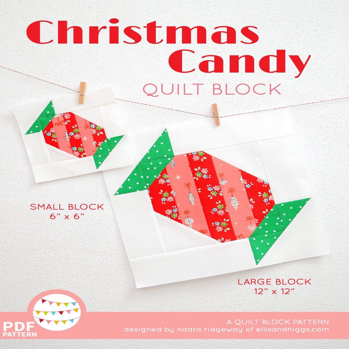 Pattern, Christmas Candy Quilt Block by Ellis & Higgs (digital download)