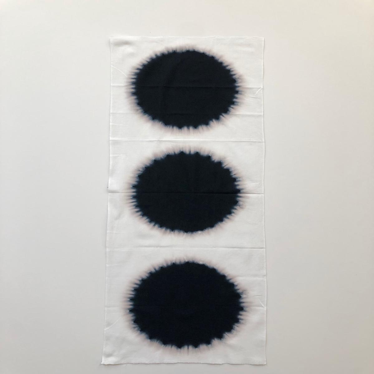 Blue Circles Saka-boushi Shibori Tenugui