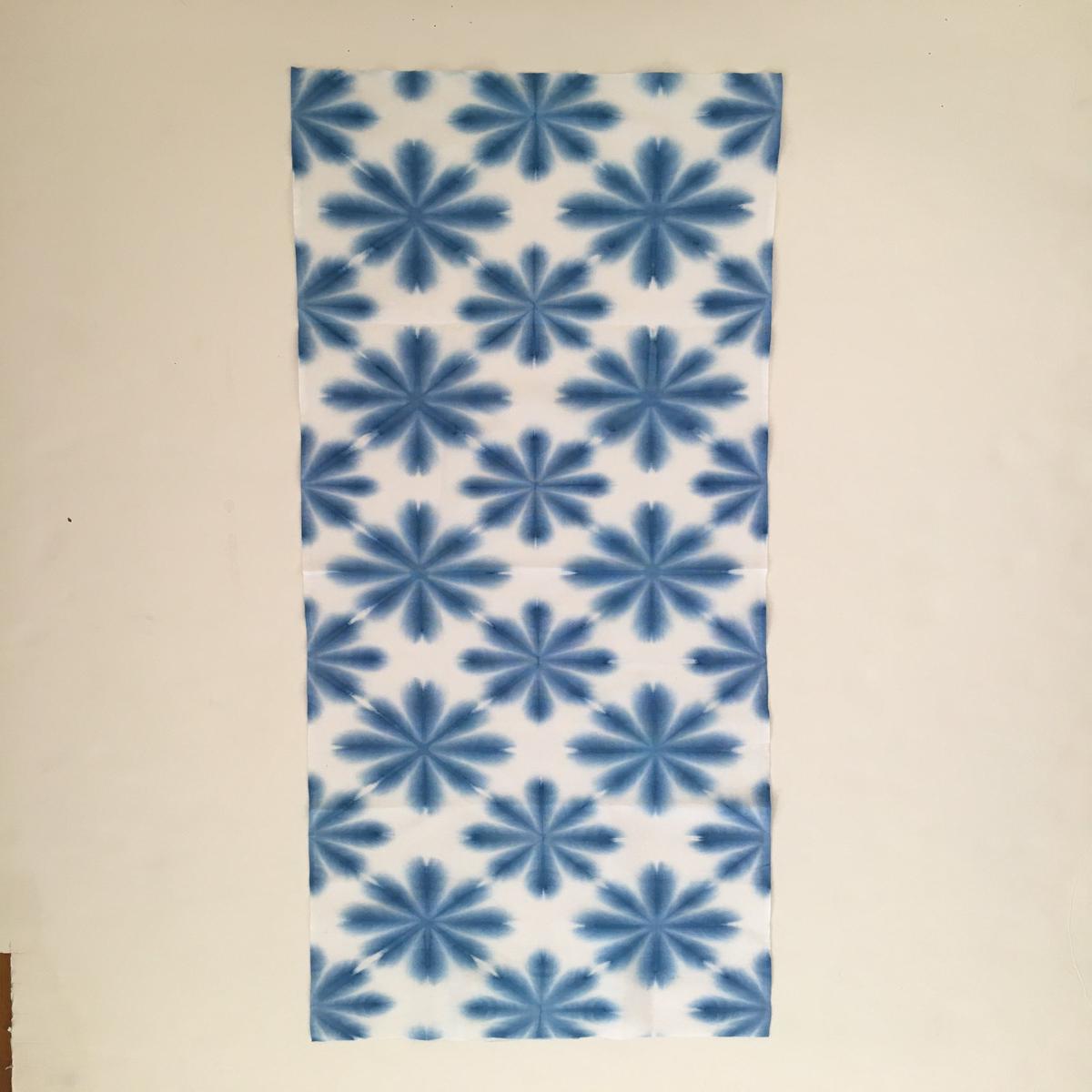Blue Kikka Sekka Shibori Tenugui