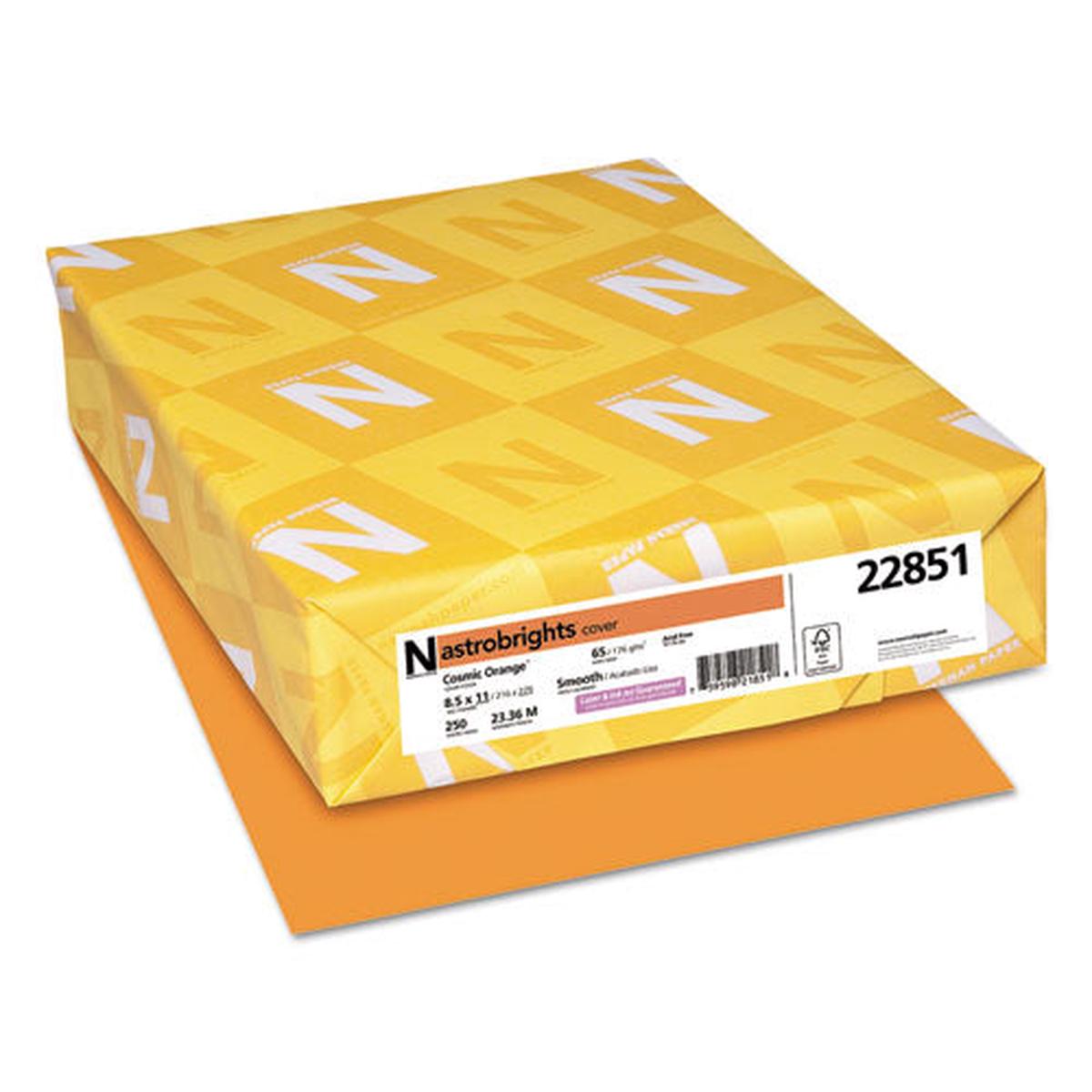 Color Cardstock, 65 Lb, 8.5 X 11, Cosmic Orange, 250-pack