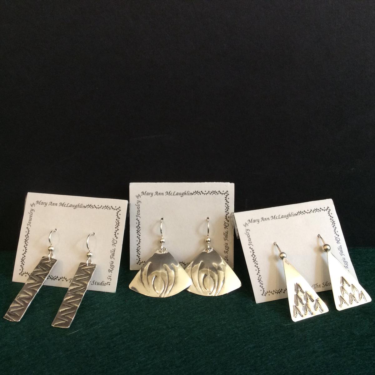 Sterling Silver Pyramid Earrings