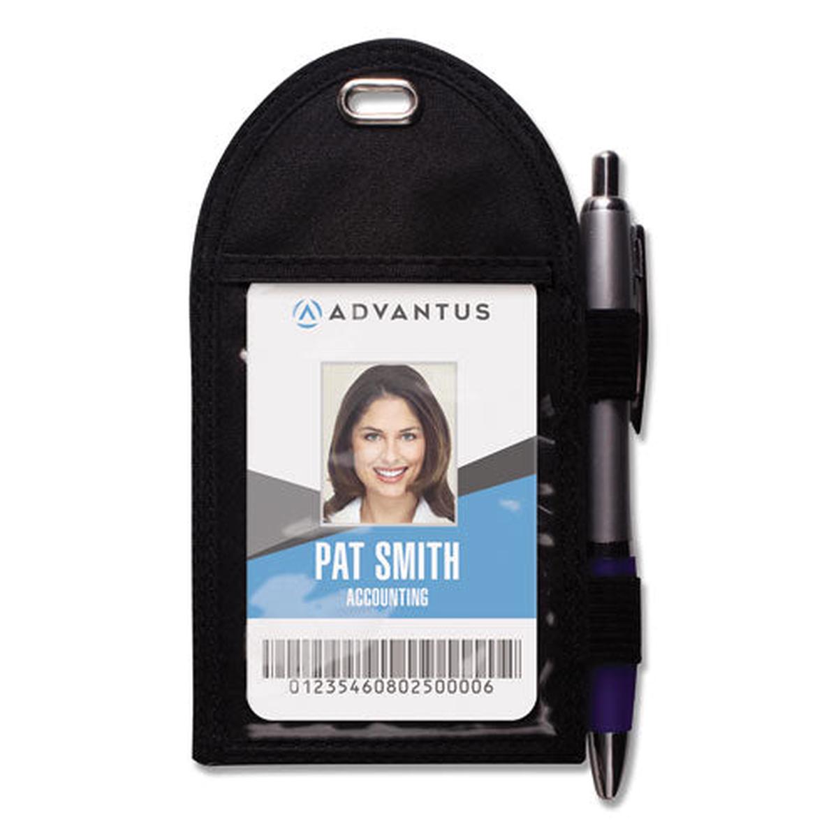 Badge Holder With Pen Loop, Vertical, 3 1-4