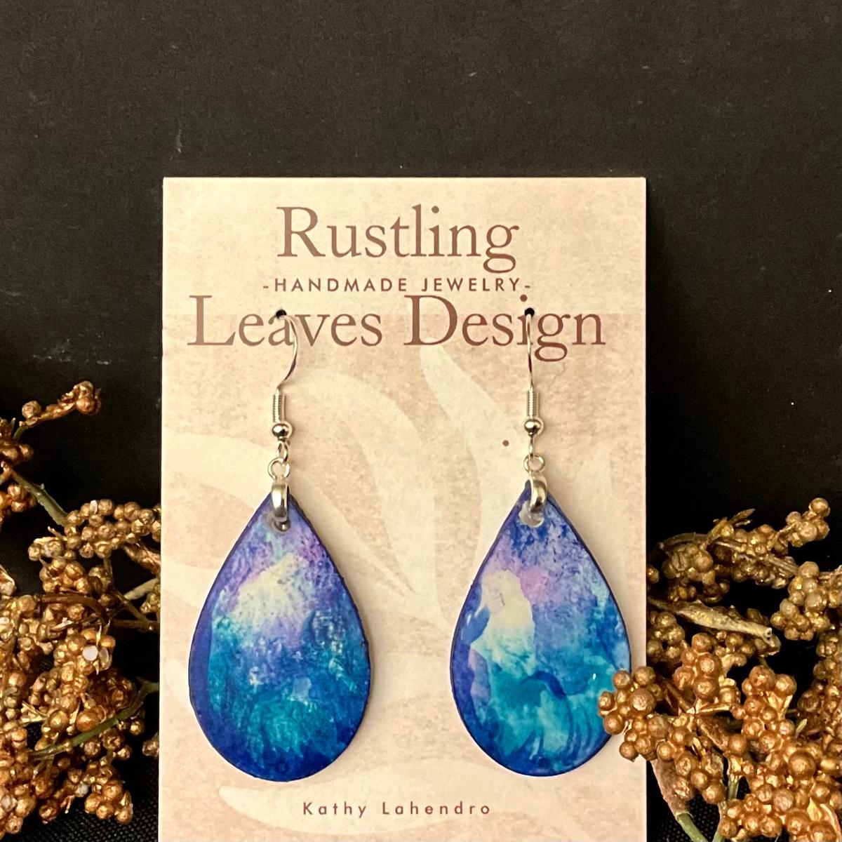 Brilliant Blue & Purple Teardrops Earrings