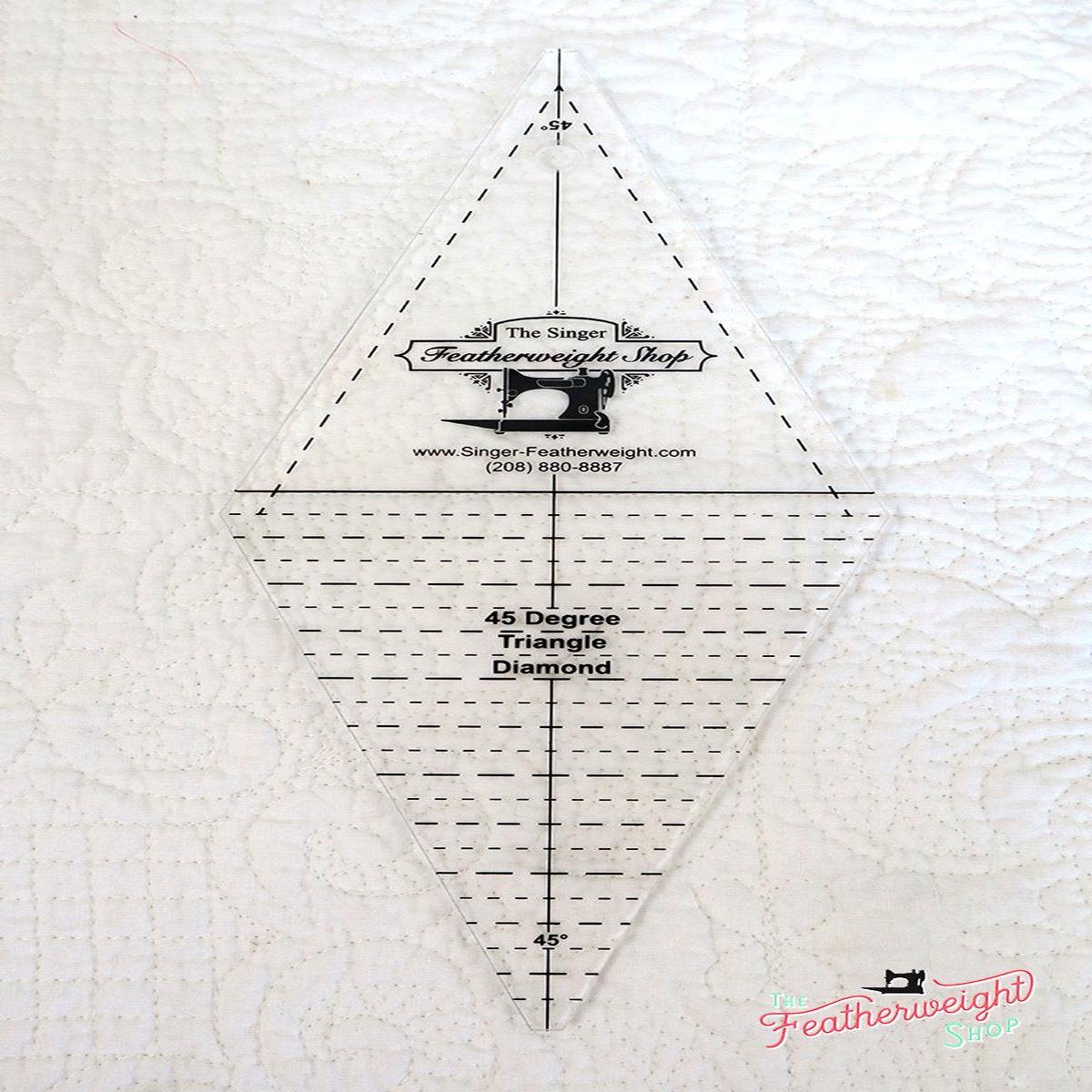 Cutting Ruler, 45 Degree Diamond / Rhombus and Triangle - Featherweight Shop Exclusive