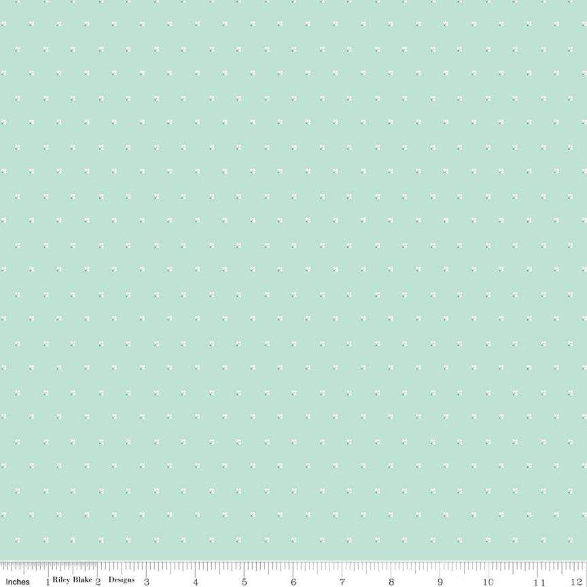 Fabric, Bluebirds on Roses by Elea Lutz for Penny Rose Fabrics - MINT BLUEBIRDS DROPLET (by the yard)