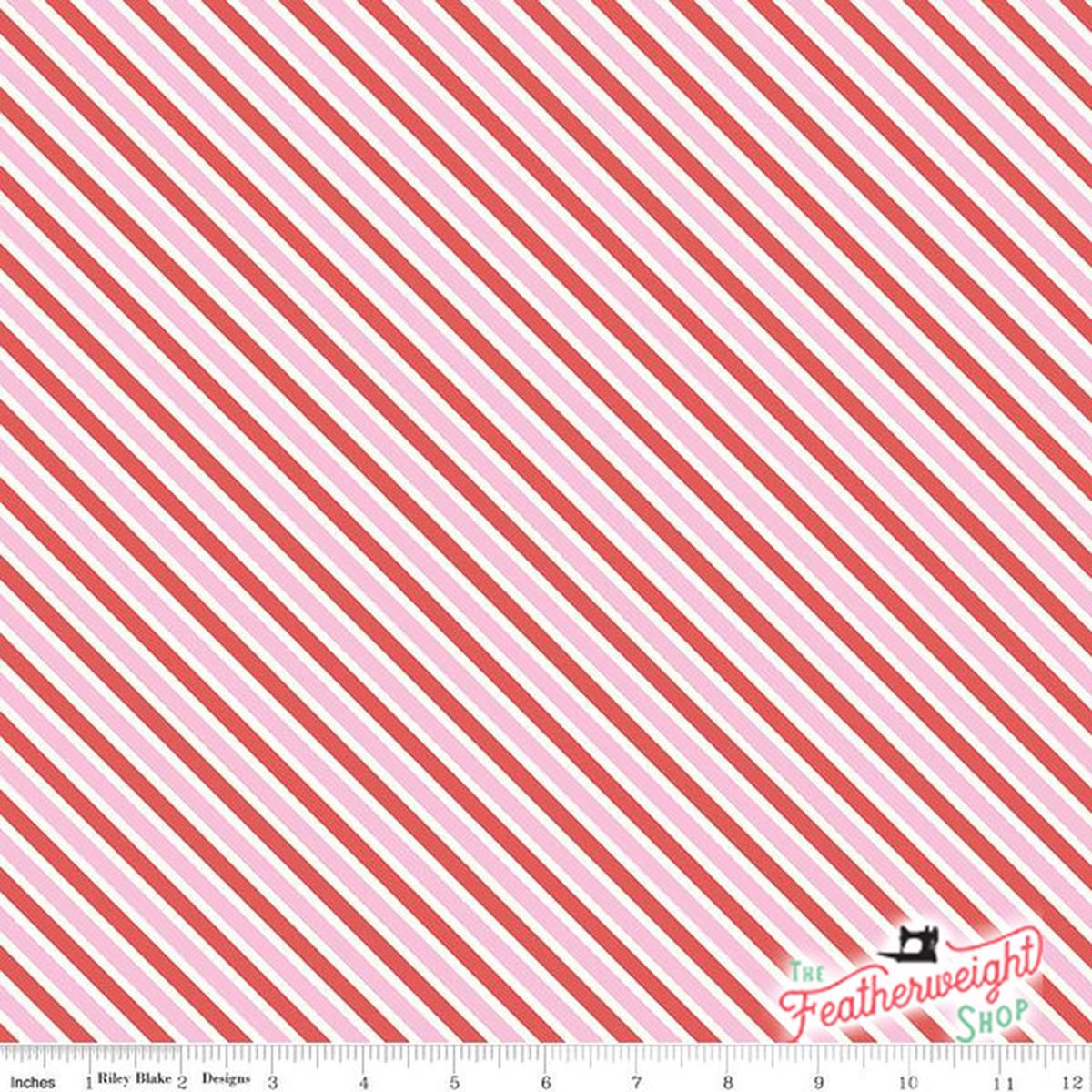 Fabric, Love Letters by Lindsay Wilkes for Riley Blake Designs - Stripe Pink (by the yard)