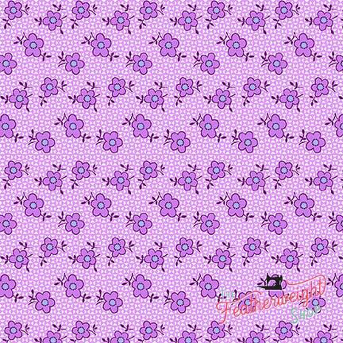 Fabric, Nana Mae lll by Henry Glass - DAISY PURPLE (by the yard)