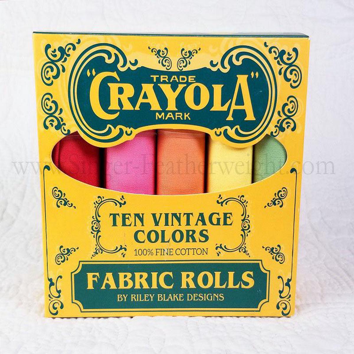 Fabric Rolls, Vintage Color Crayola Fat Quarter Box by Riley Blake Designs