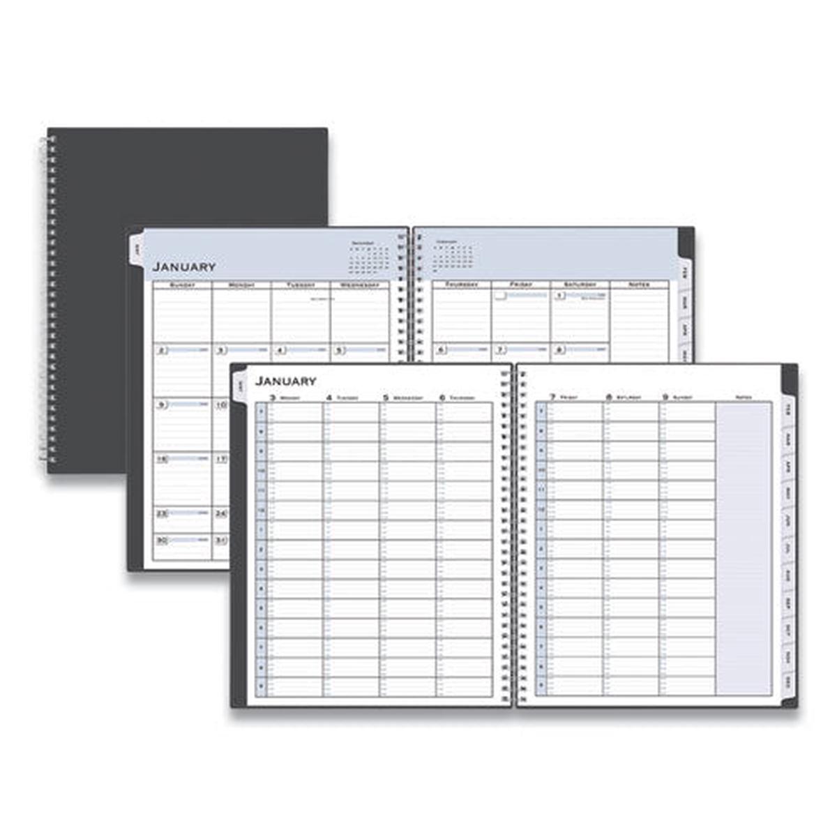 Passages Weekly-monthly Wirebound Planner, Vertical Format, 11 X 8.5, Charcoal Cover, 2022