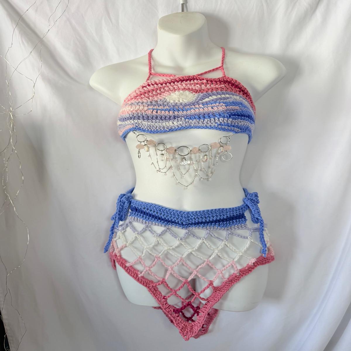 Aahanas Crochet Outfit Set - Organic Crochet Ravewear Festival Set (Artifacts de Talos Collab)