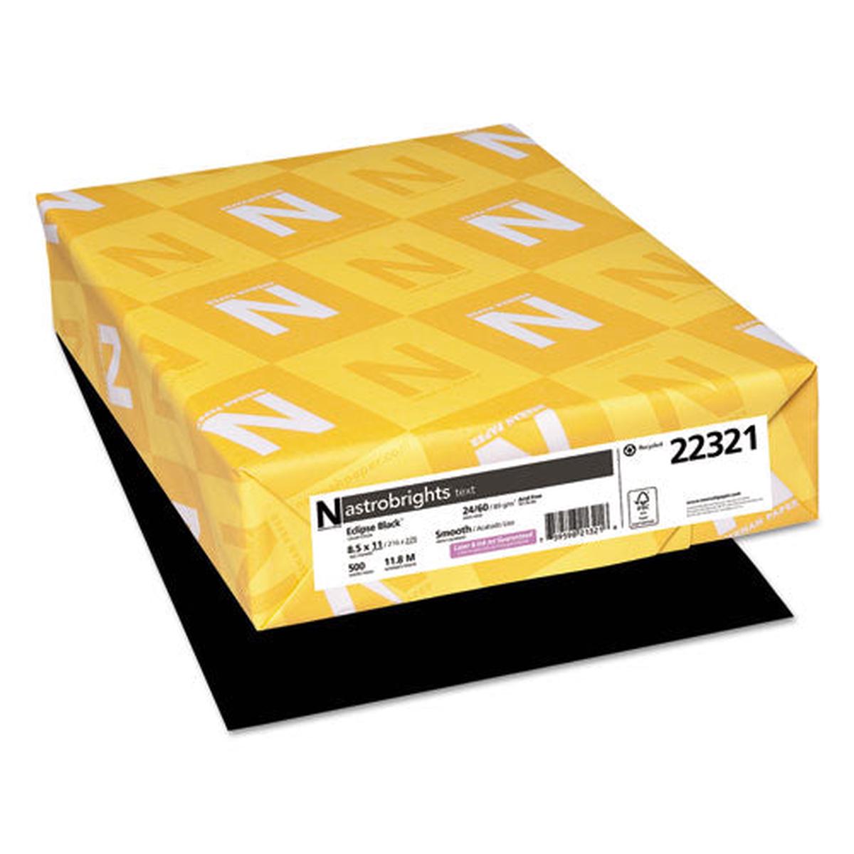 Color Paper, 24 Lb, 8.5 X 11, Eclipse Black, 500-ream